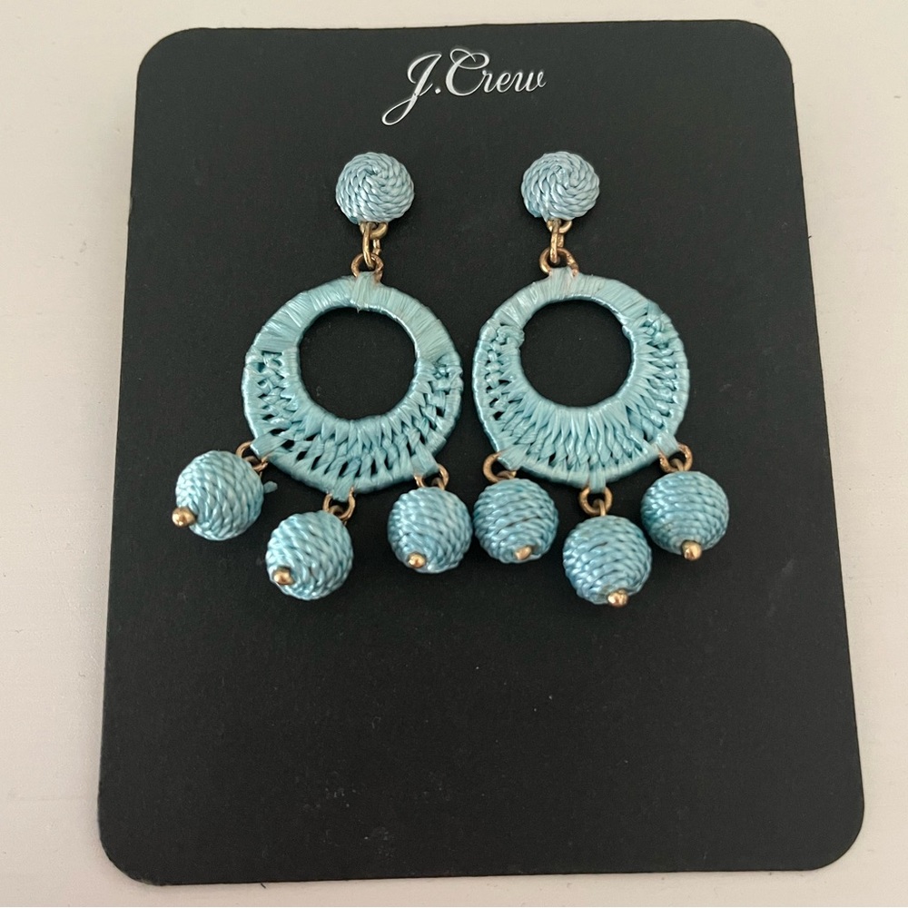 J. Crew blue statement earrings. Never worn!